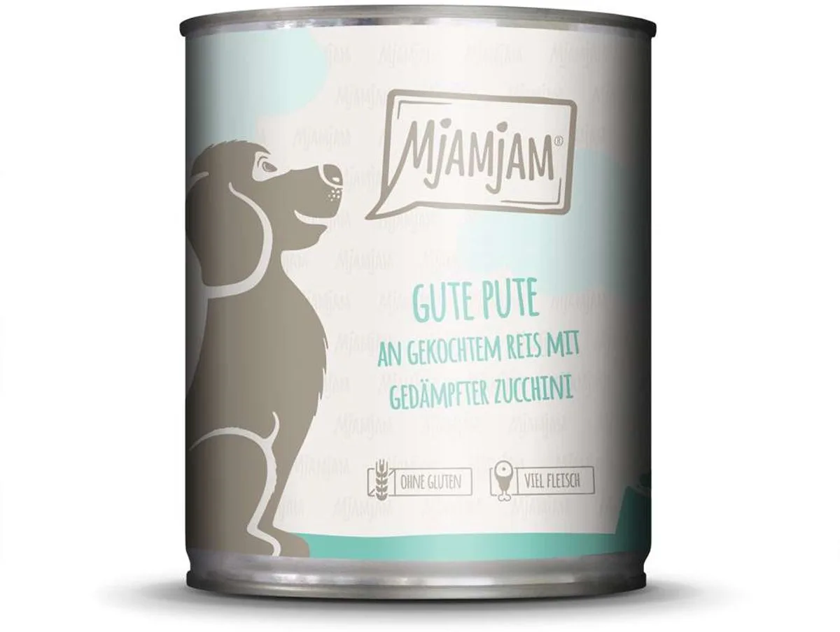 Dog - Leckere Mahlzeiten Dose 6x800g | Pute, Reis & Zucchini by MjAMjAM – product photo
