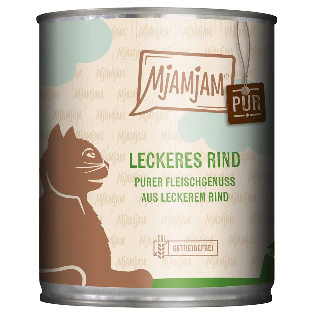Economy Pack 24x800g MjAMjAM Pure Meat Delight Delicious Pure Beef Wet Cat Food by MjAMjAM – product photo