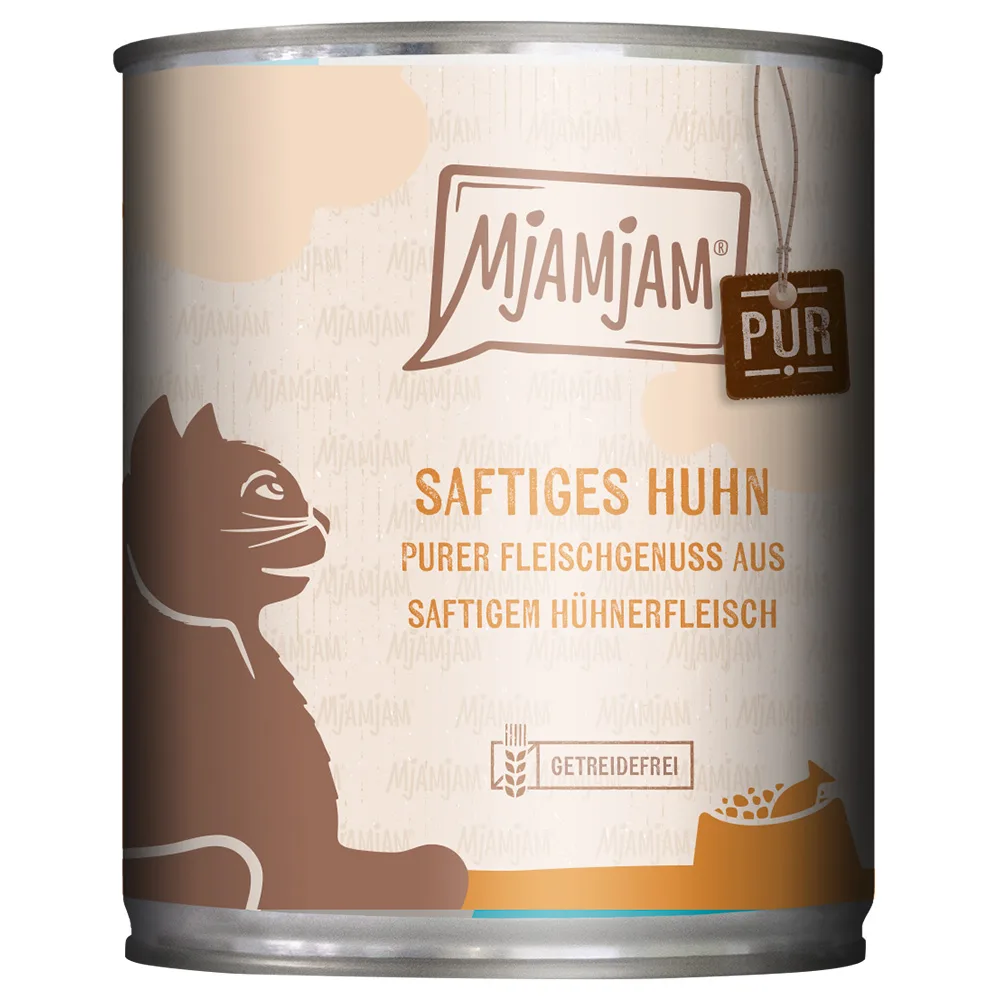 Economy pack 24x800g MjAMjAM puur vlees genieten sappig puur kip nat kattenvoer van MjAMjAM – productfoto