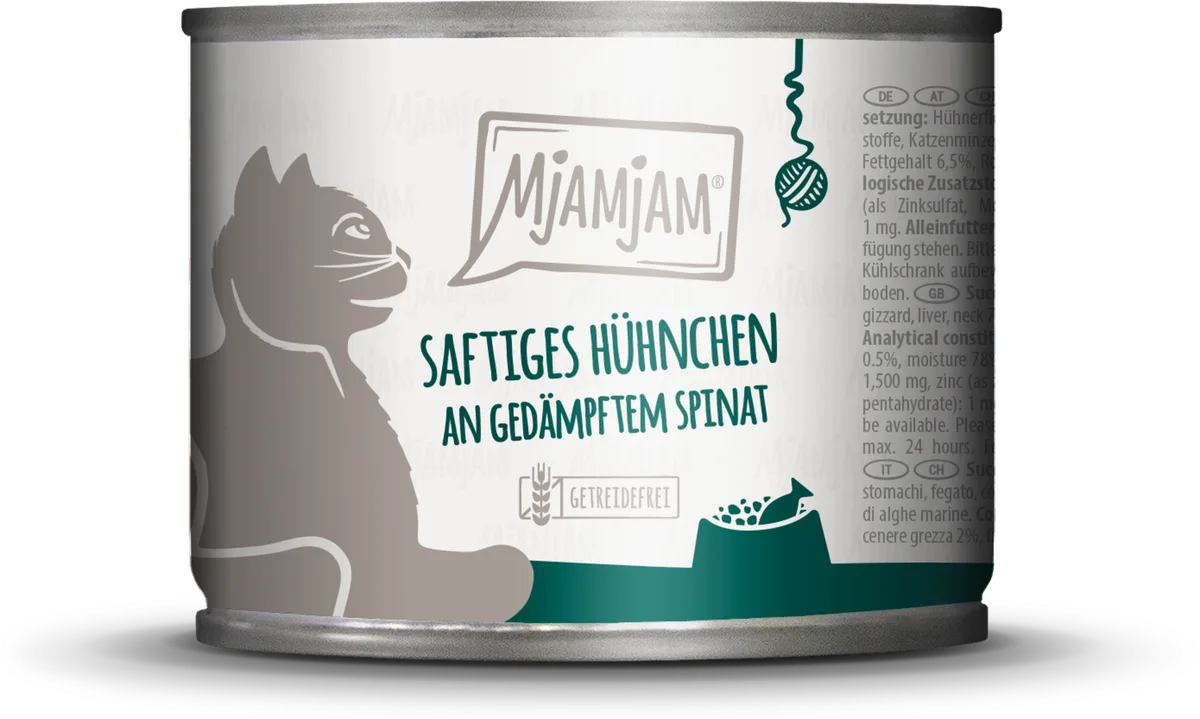 Huhn und Spinat - 200 g von MjAMjAM – Produktfoto