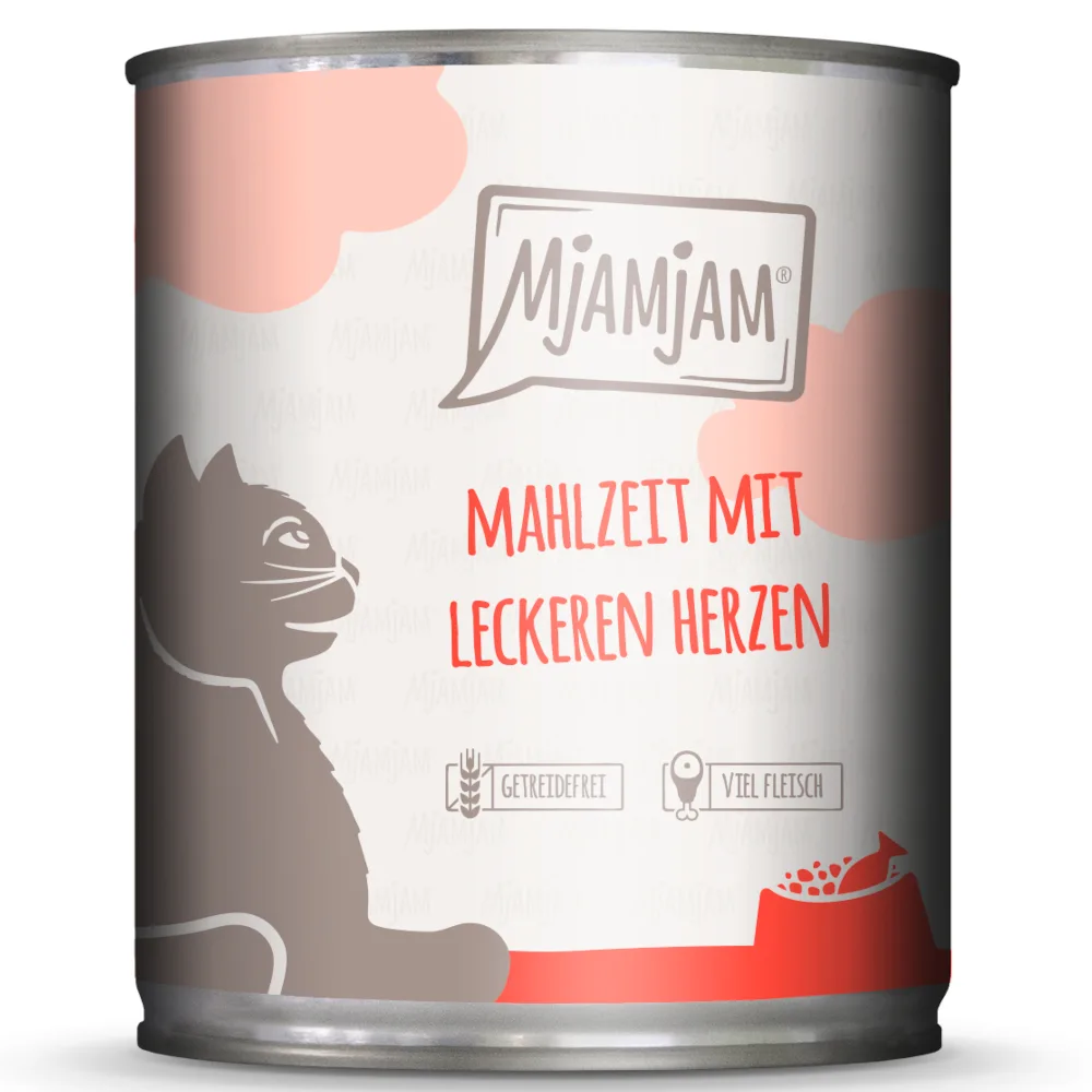 MjAMjAM 6 x 800 g Kattenvoer - Heerlijke maaltijd met harten by MjAMjAM – product photo