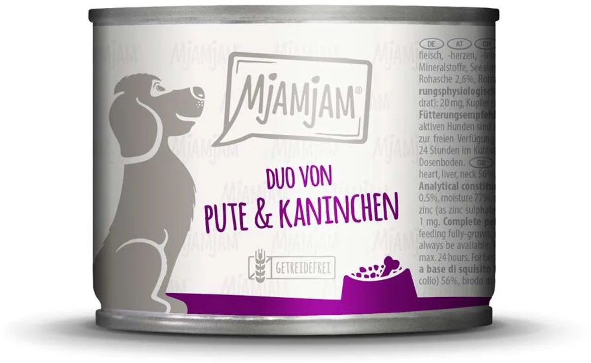 natvoer hond kalkoen met konijn 6x200g van MjAMjAM – productfoto