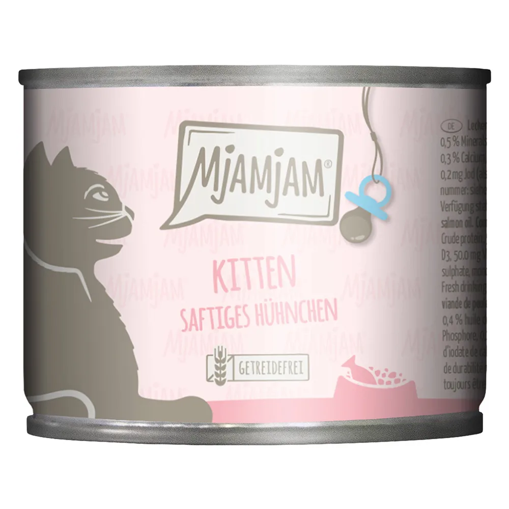 Voordeelpakket 24x200g MjAMjAM Kitten Sappige Kip met Zalmolie Natte Kattenvoer by MjAMjAM – product photo