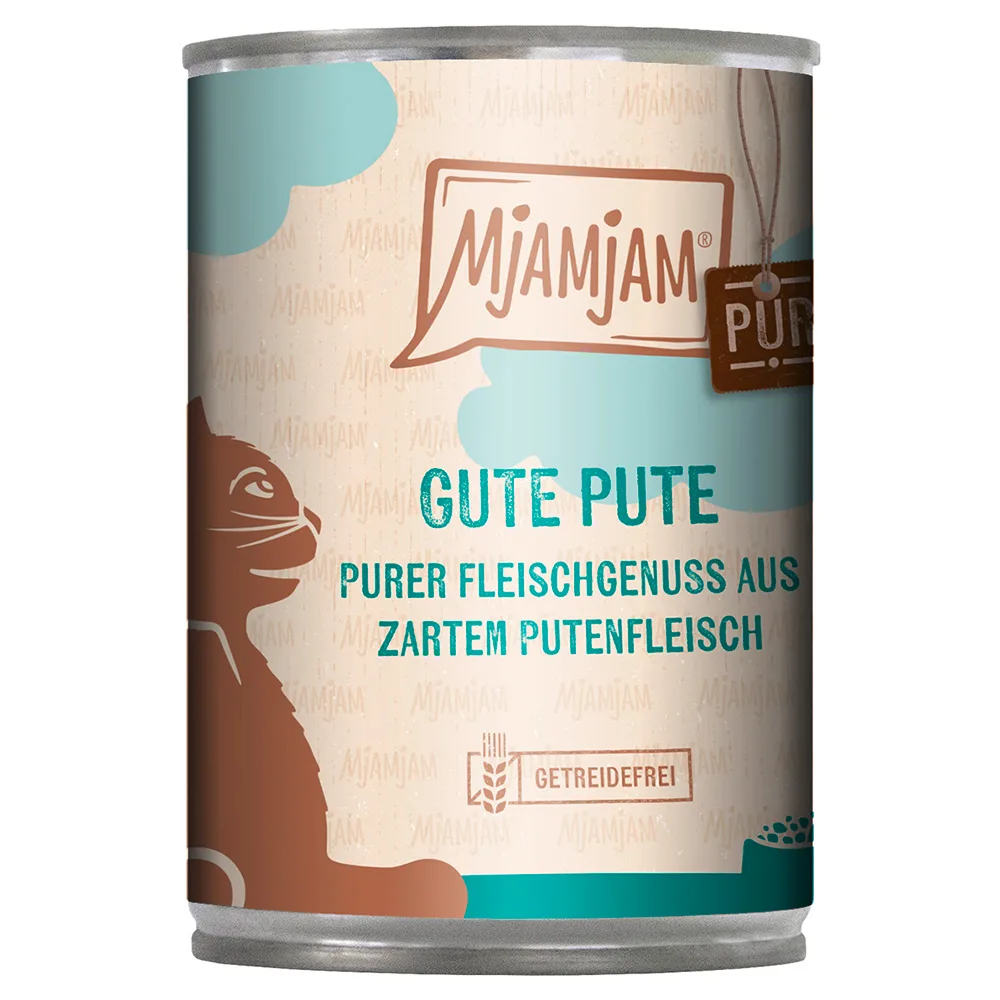 Voordeelpakket 24x400g MjAMjAM puur vleesplezier Goede Pure Kalkoen kattenvoer nat van MjAMjAM – productfoto