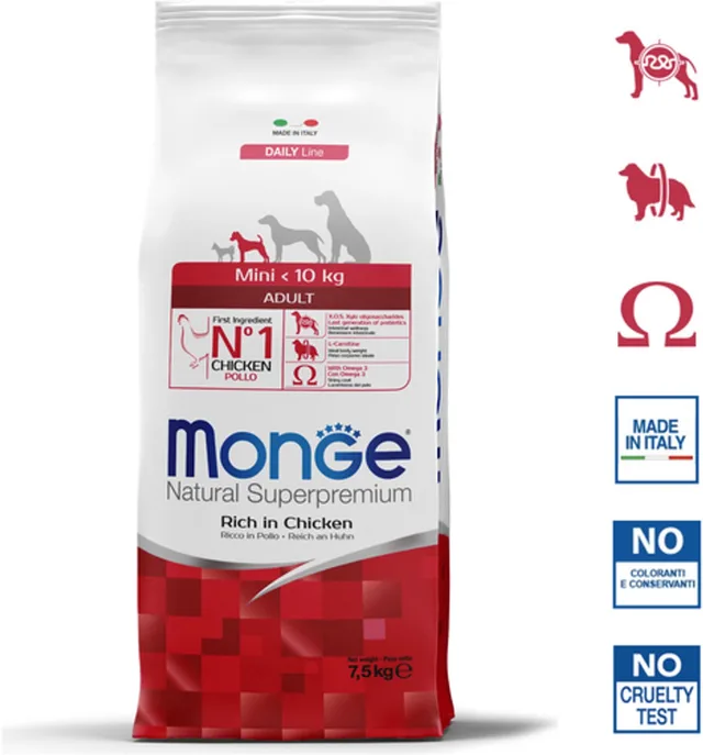 Natural Superpremium - Hondenbrokken - Mini adult - Rijk aan kip - 7,5 kg
