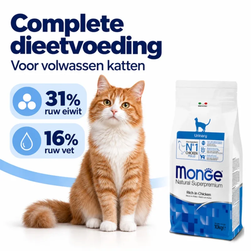 Natural Superpremium - Kattenbrokken - Urinair dieetvoer - Rijk aan kip - 10 kg de Monge – photo produit
