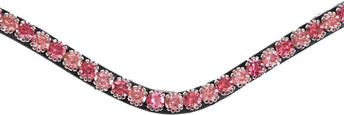 Frontriem Fair Pink Crystal - Pony | Frontriemen paard de Montar en Gris – photo produit