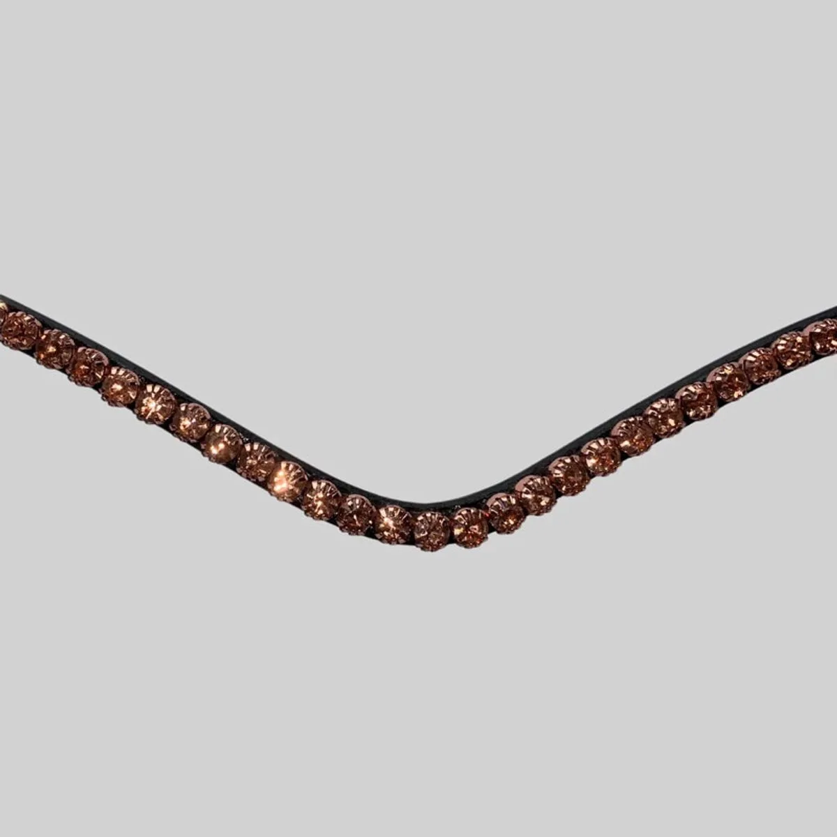 Frontriem Fair Rosegold Crystal - Pony | Frontriemen paard de Montar en Noir – photo produit