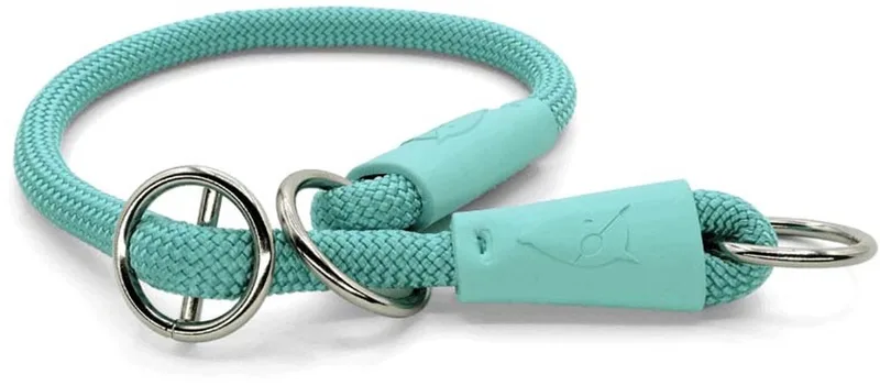 Half Slip Halsband Hond Regular Rope Gerecycled Aquamarine de Morso en Bleu – photo produit