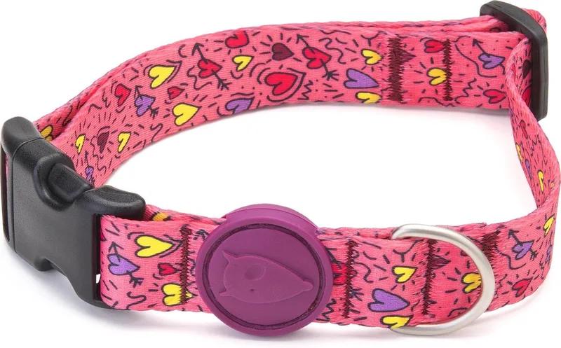 Halsband Hond Gerecycled Pink Think Roze fra Morso i Blå – produktbillede