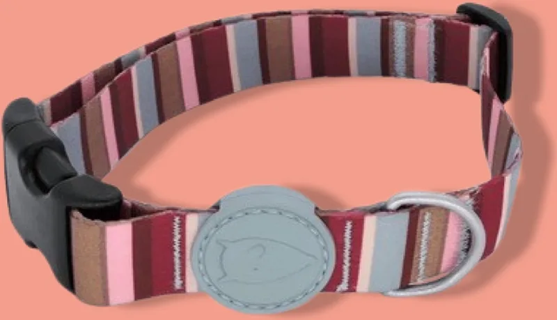 Halsband Hond Gerecycled Skyline Rood / Roze von Morso in Blau – Produktfoto