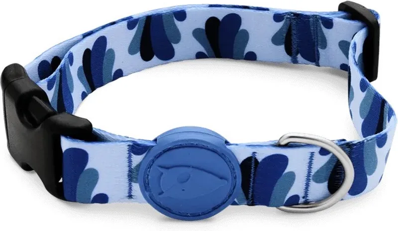 Halsband Hond Gerecycled Splash von Morso in Blau – Produktfoto