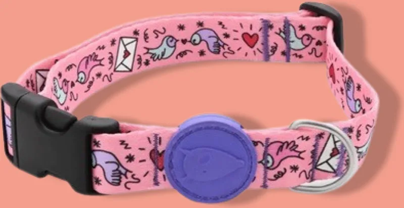 Halsband Hond Gerecycled Sweet Tweet Roze by Morso in Blue – product photo