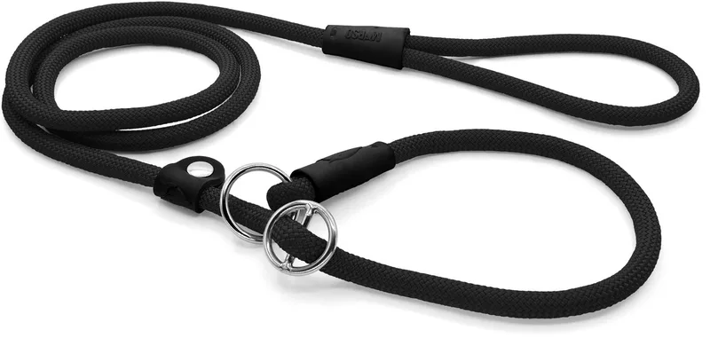 Hondenriem Retrieverlijn Soft Rope Gerecycled Zwart von Morso in Blau – Produktfoto