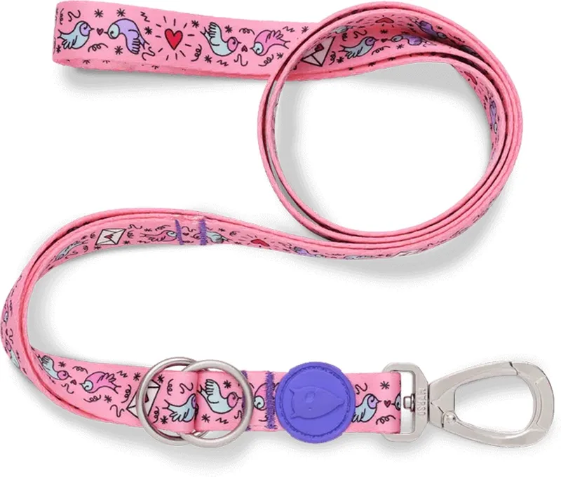 Hondenriem Verstelbaar - Gerecycled - L - 65-200X2,5 cm de Morso en Sweet Tweet Roze – photo produit