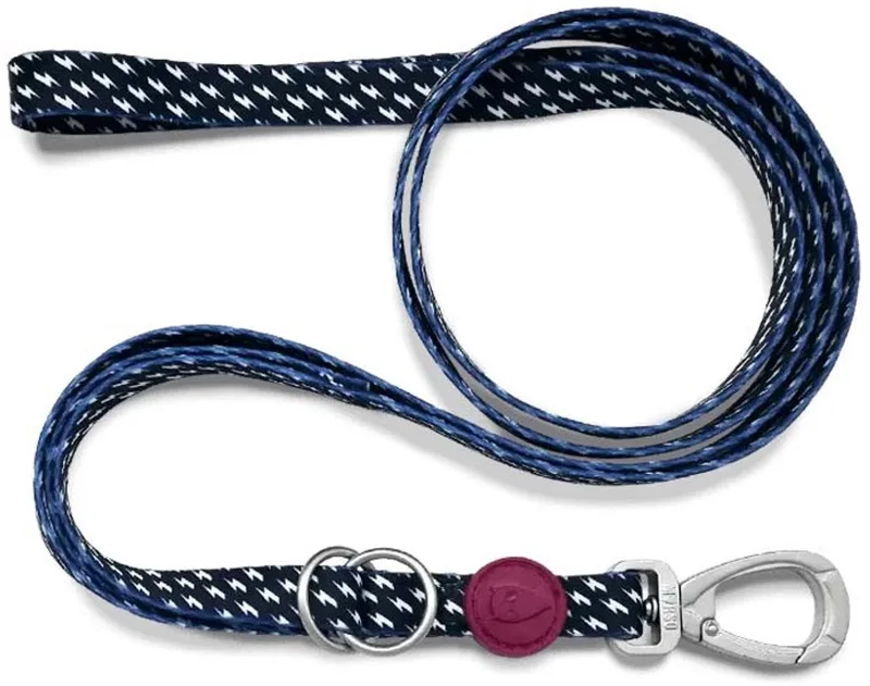Hondenriem Verstelbaar Gerecycled Power Flow Zwart de Morso en Bleu – photo produit