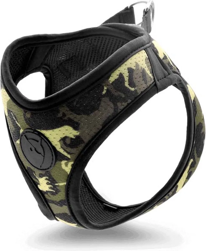 Hondentuig Body Mesh Gerecycled Full Metal Dog Bruin de Morso en Bleu – photo produit