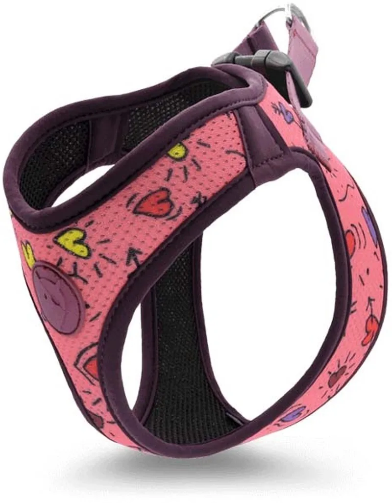 Hondentuig Body Mesh Gerecycled Pink Think Roze de Morso en Bleu – photo produit