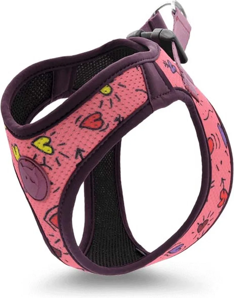 Hondentuig Body Mesh Gerecycled Pink Think Roze de Morso en Bleu – photo produit