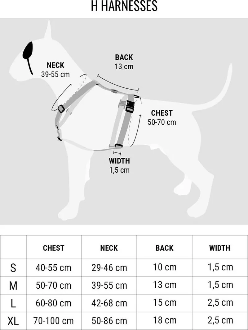 Hondentuig H-Tuig - Gerecycled - 70-100X2,5 cm de Morso en Full Metal Dog Bruin – photo produit