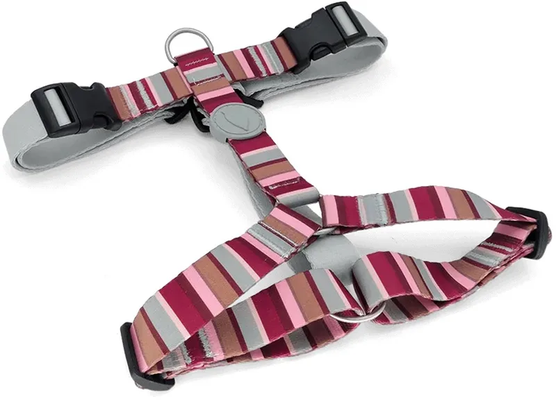 Hondentuig H-Tuig - Gerecycled - Skyline Rood/ Roze - 60-80X2,5 cm von Morso in Skyline Rood, Rosa – Produktfoto