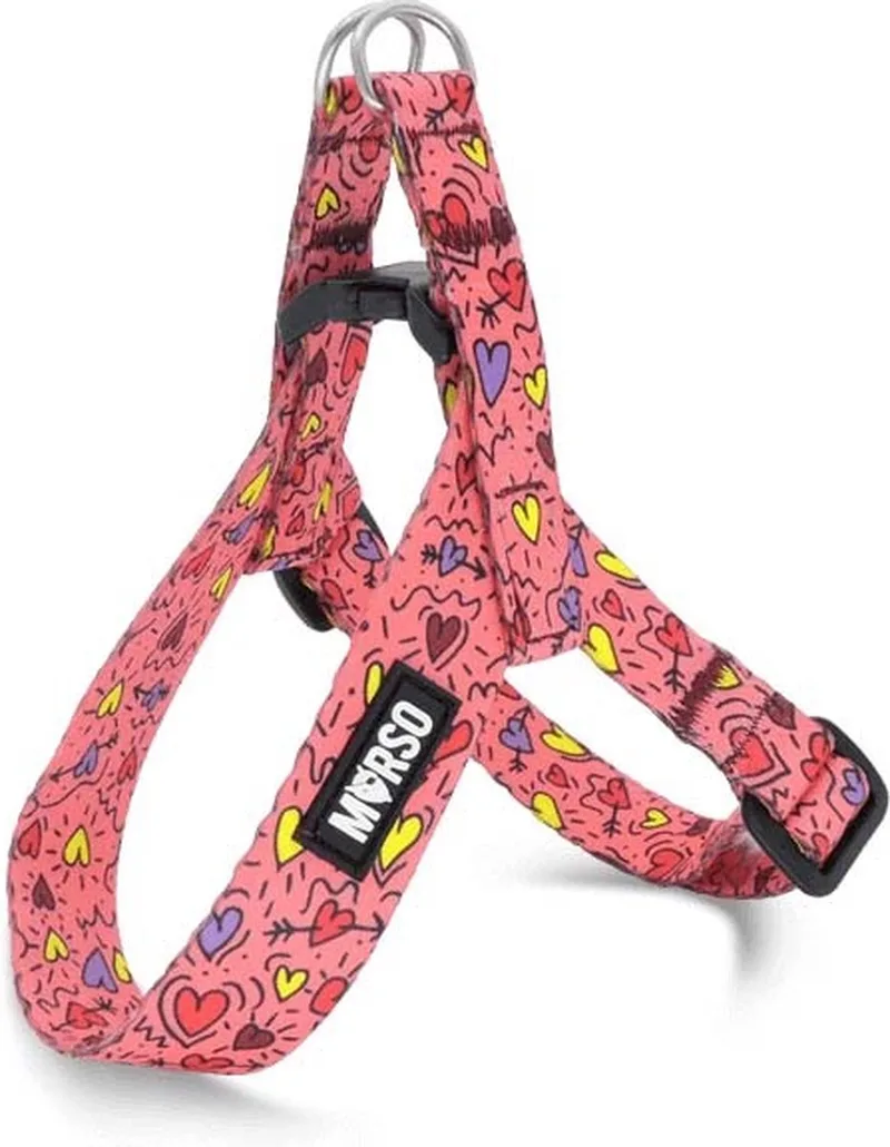 Mini Hondentuig Verstelbaar Gerecycled Pink Think Roze von Morso in Blau – Produktfoto