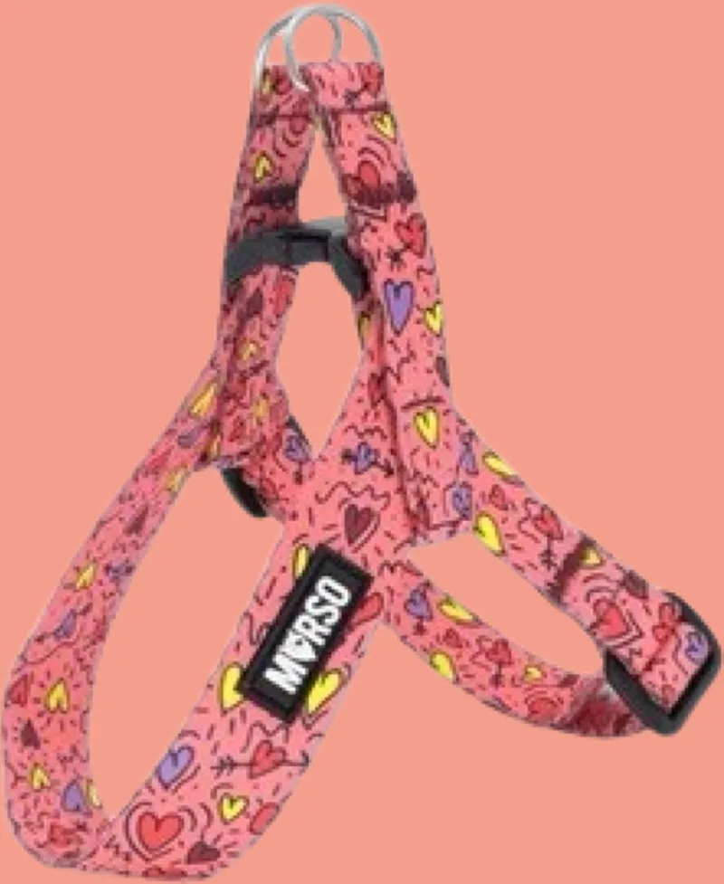 Mini Hondentuig Verstelbaar Gerecycled Pink Think Roze de Morso en Bleu – photo produit