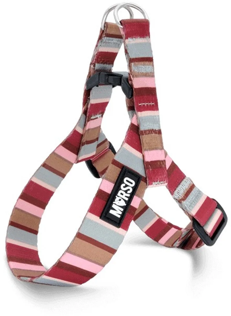 Mini Hondentuig Verstelbaar Gerecycled Skyline Rood / Roze by Morso in Blue – product photo