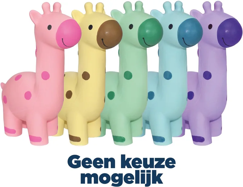 Giraffe Latex Speeltje - Lichtgewicht 14.5 cm - Assorti Hondenspeelgoed Klein by Multipet in Blue – product photo