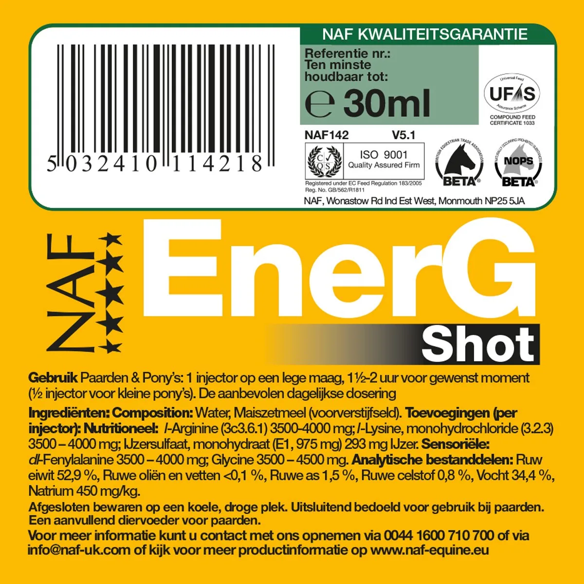 Energy Shot 3 Pack van NAF – productfoto