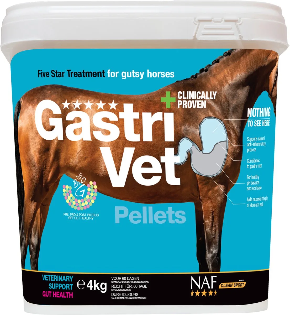 Gastri Vet pellets - Gezonde & Rustige Maagomgeving - 4kg fra NAF – produktbillede