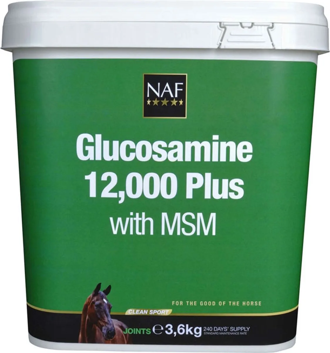 Glucosamine 12.000 Plus with MsM 3.6 kg . - 3.6 KG från NAF – produktbild