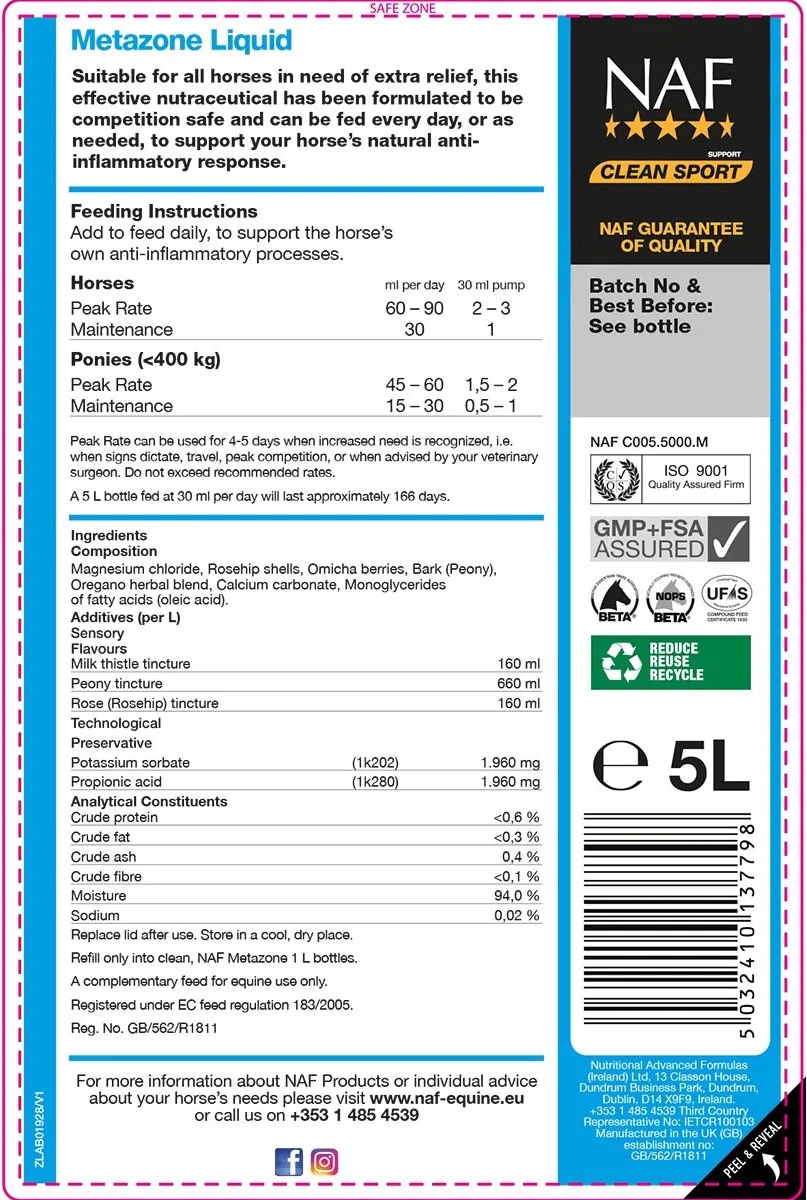 Metazone Liquid - Ondersteund Afweersysteen - 5 Liter van NAF – productfoto