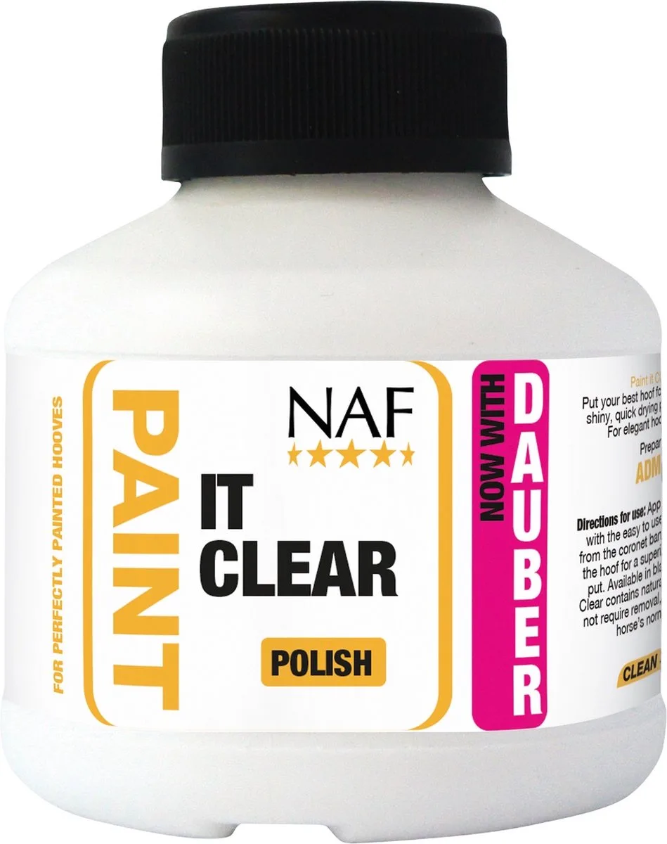 Paint It Clear - Ultiem Gelakte Hoeven - 250 ml van NAF in Blank – productfoto