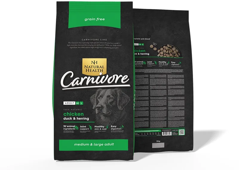 Droogvoer Hondenvoeding Natural Health Dog Carnivore Adult graanvrij - premium van Natural Health – productfoto