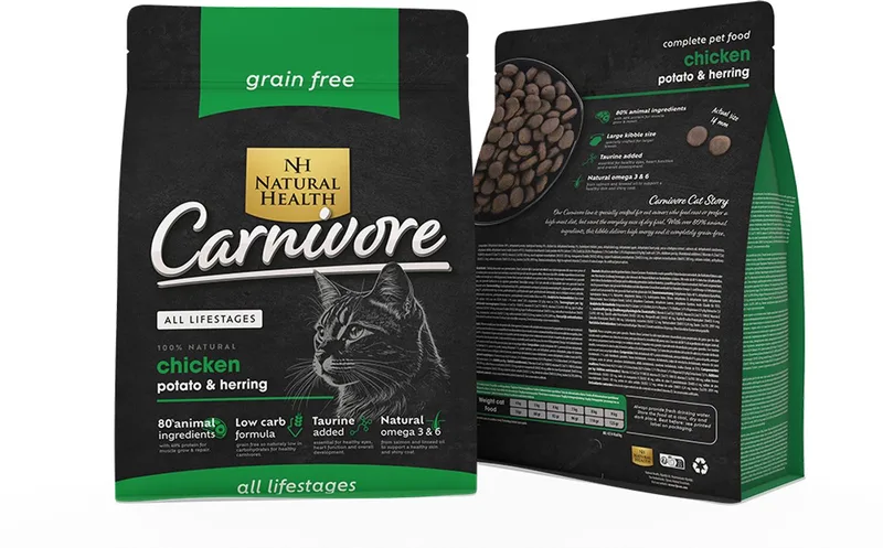 graanvrij kattenvoer Adult Carnivore 10 kg - Kat von Natural Health – Produktfoto