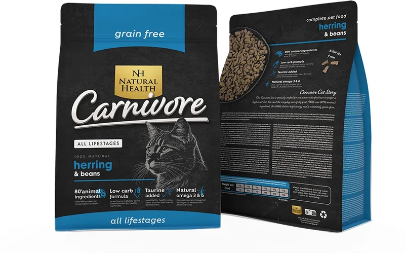 graanvrij kattenvoer Adult Carnivore Fish & Beans 10 kg - Kat de Natural Health – photo produit
