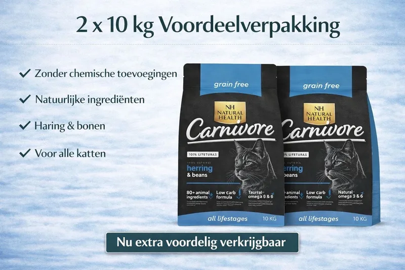 graanvrij kattenvoer Adult Carnivore Fish & Beans 2 x 10 kilo - kat by Natural Health – product photo