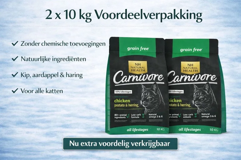 graanvrij kattenvoer Carnivore 2x 10 kg Voordeelverpakking - Kat by Natural Health – product photo