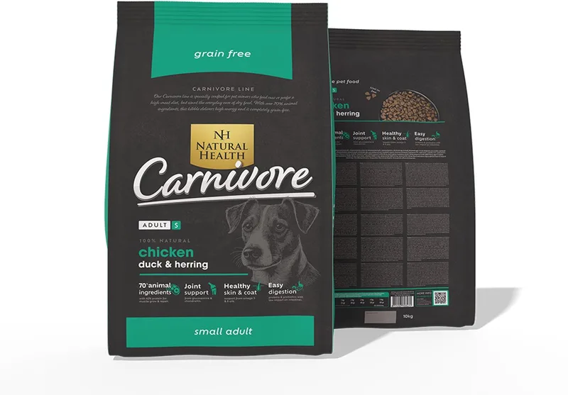 hondenvoer Carnivore Adult Small Bite 10 kg - Hond de Natural Health – photo produit