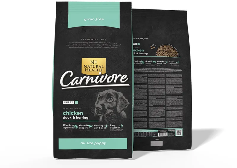 hondenvoer Carnivore Puppy 15 kg - Hond de Natural Health – photo produit