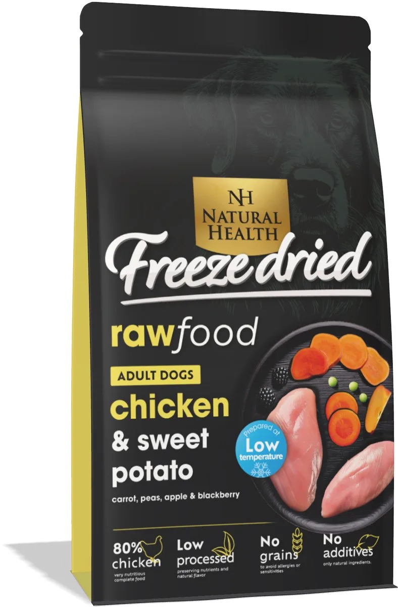 hondenvoer Grainfree Freeze Dried Chicken 150 gram - Hond de Natural Health – photo produit