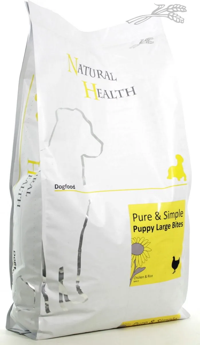 hondenvoer Puppy Large Bite Kip 7,5 kg - Hond de Natural Health – photo produit