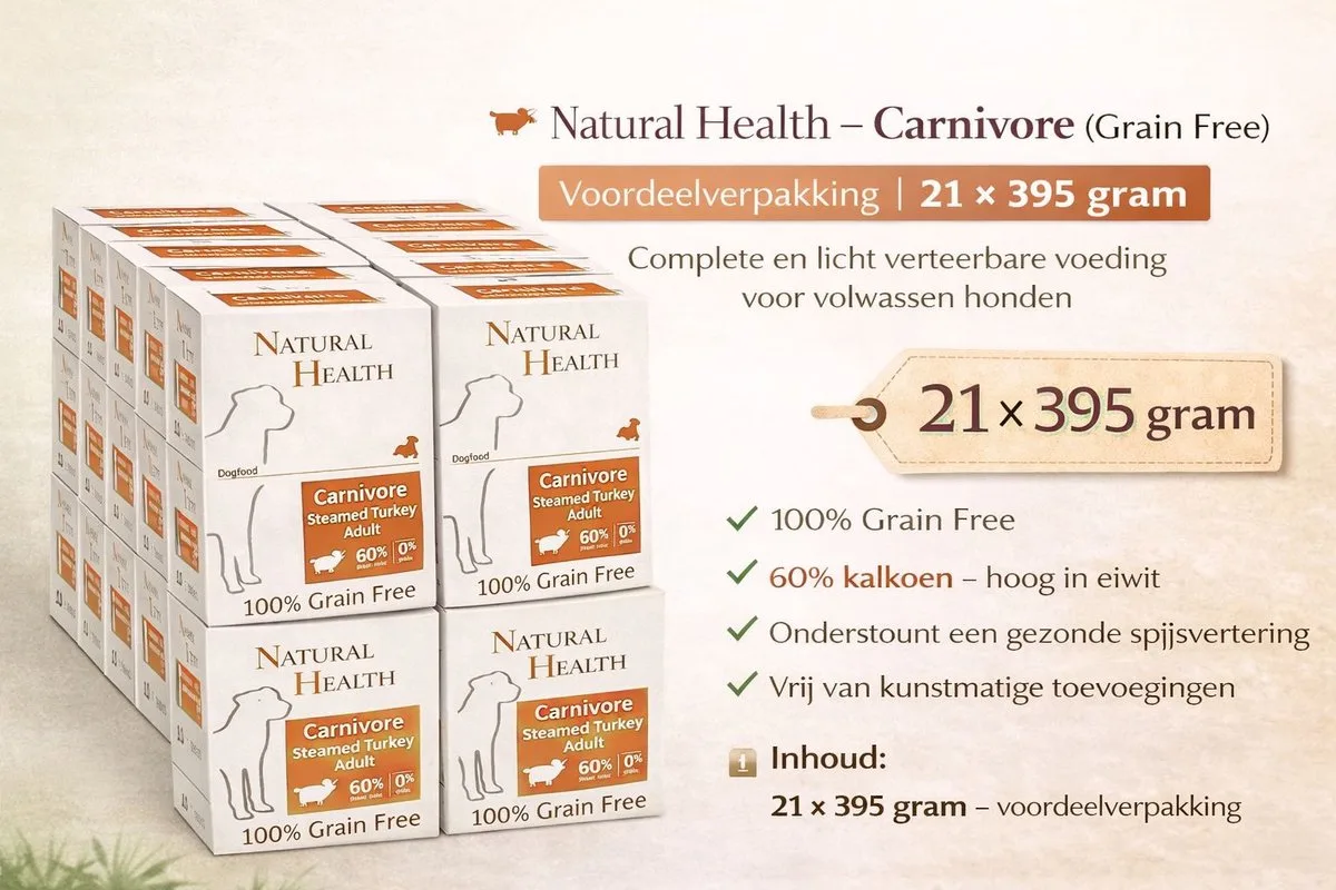 Steamed Carnivore Turkey - 21x395 gram de Natural Health – photo produit
