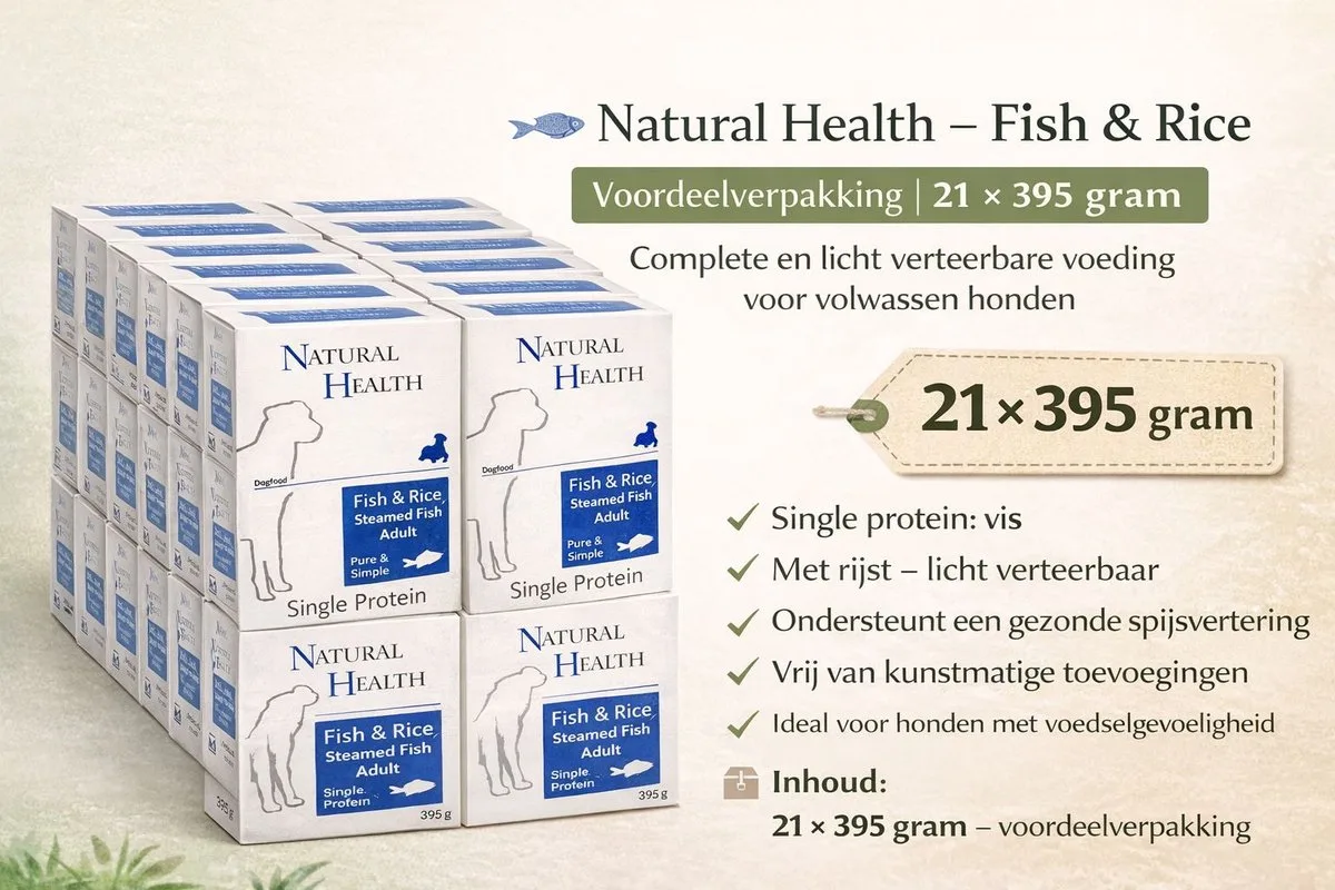 Steamed Fish & Rice - 21x 395 gram van Natural Health – productfoto