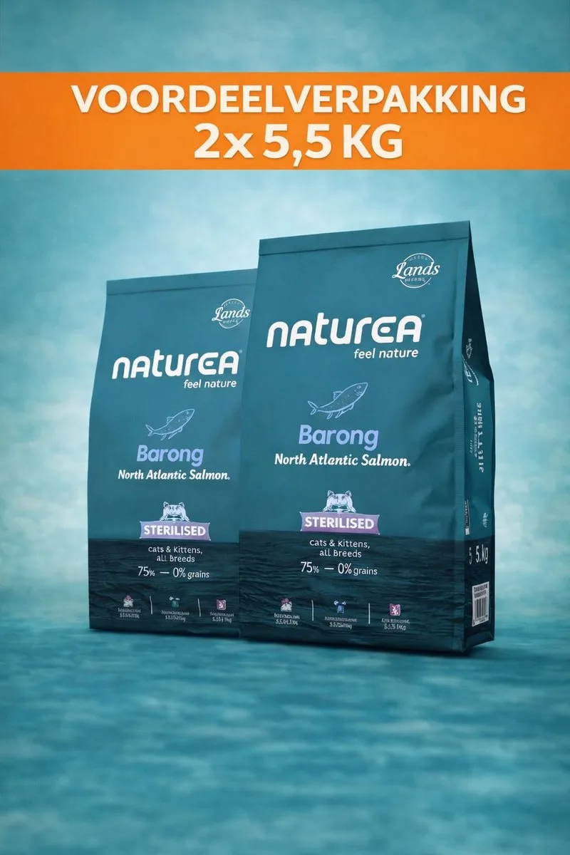 Cat Lands Barong North Atlantic Salmon 2x 5,5 kg Voordeelverpakking - Kat van Naturea – productfoto