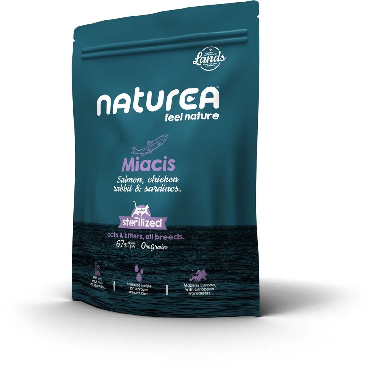Cat Lands Salmon Chicken Rabbit Anchovies 350 gr. by Naturea – product photo
