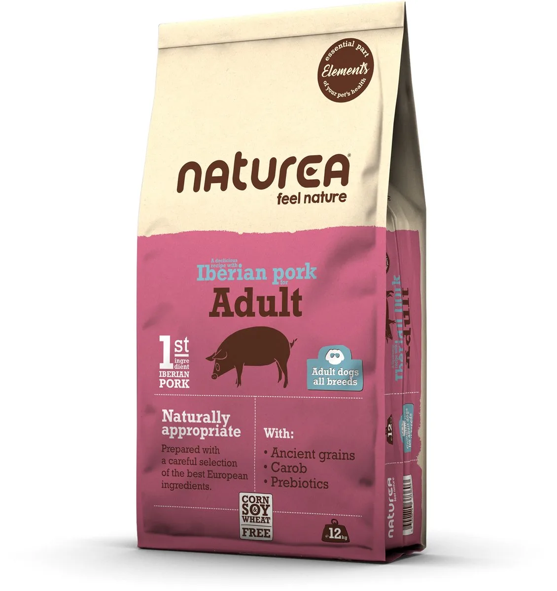Dog Elements Adult Iberian Pork 12 kg - Hond de Naturea – photo produit