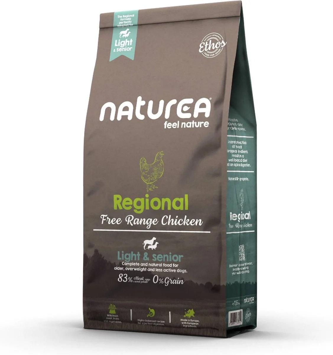 Grainfree Dog Ethos Regional Free Range Chicken Light & Senior 10 kg - Hond de Naturea – photo produit