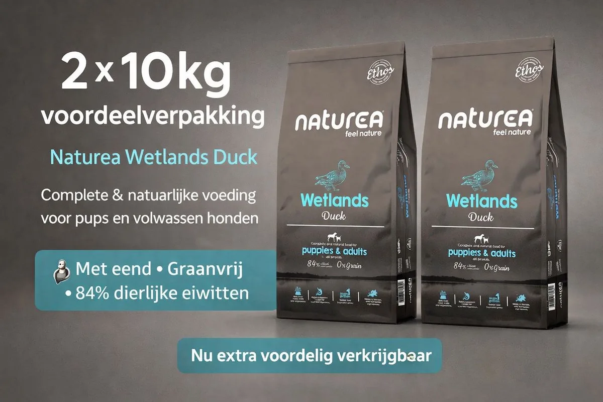 Grainfree Dog Ethos Wetlands Duck 2x 10 kg Voordeelverpakking - Hond de Naturea – photo produit